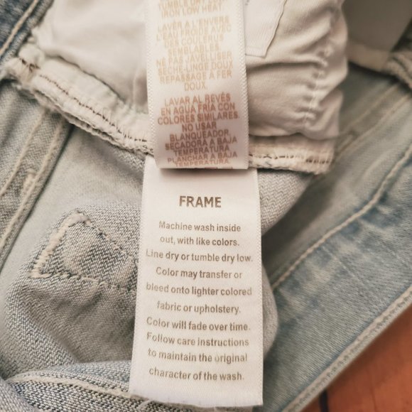 FRAME Denim Le Cutoff Shorts - EUC - Factory Distressed - Light Wash Sz 27 - Picture 10 of 10